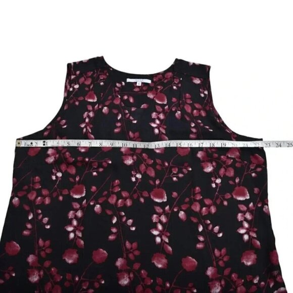 NWT Alfred Sung Floral Tank Top Black Red Sleeveless V-Neck Size XL - Picture 10 of 11